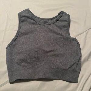 Sports cropped tank with built in bra